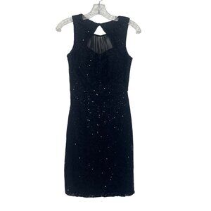 City Studio Sleeveless Cocktail Dress Lace Sequin Size 3 Black Mini